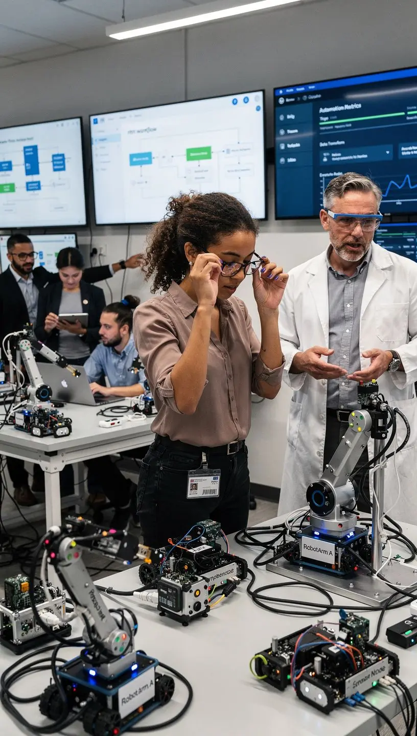 Ilustrācija par automatizētu biznesa scenāriju testēšanu.